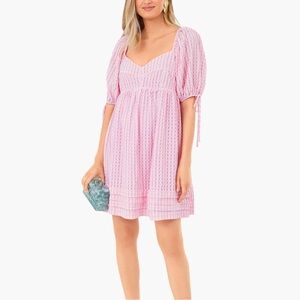 Hyacinth House Pink Gingham Leyton Mini Dress | Size L